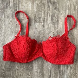 Adore Me Red Lace Bra 34B